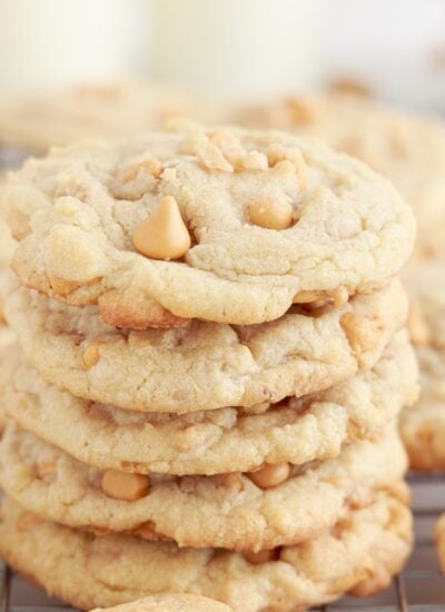 Stack of Toffee Butterscotch Cookies.