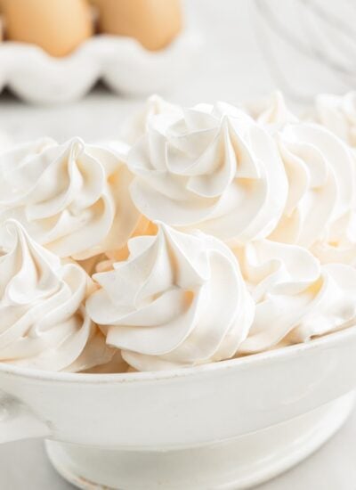 Platter filled with easy Meringue Cookies,