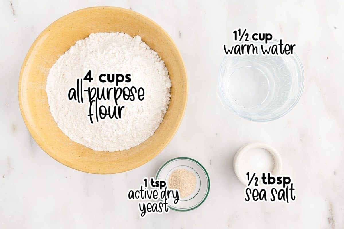All ingredients in various sized bowls on the counter, with text overlays.