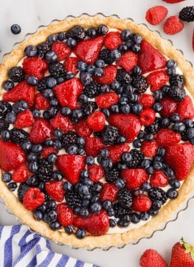 Overhead view of the Mixed Berry Tart.