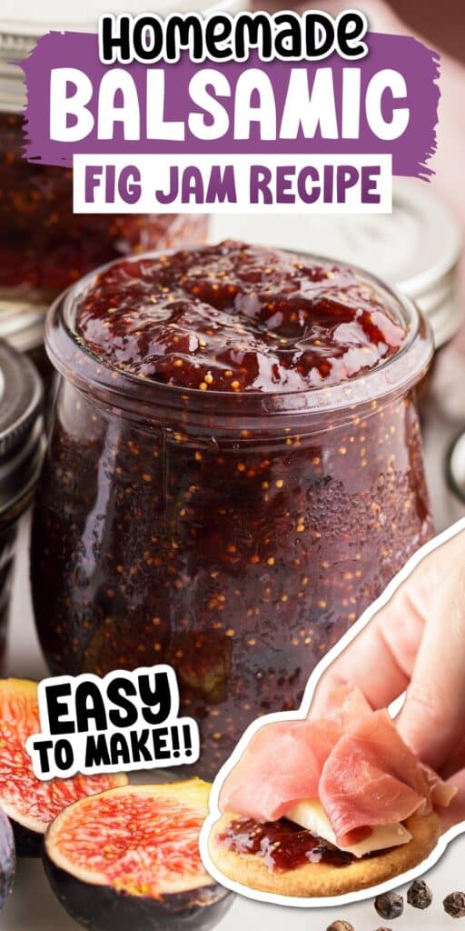 Pin collage for balsamic fig jam recipe.