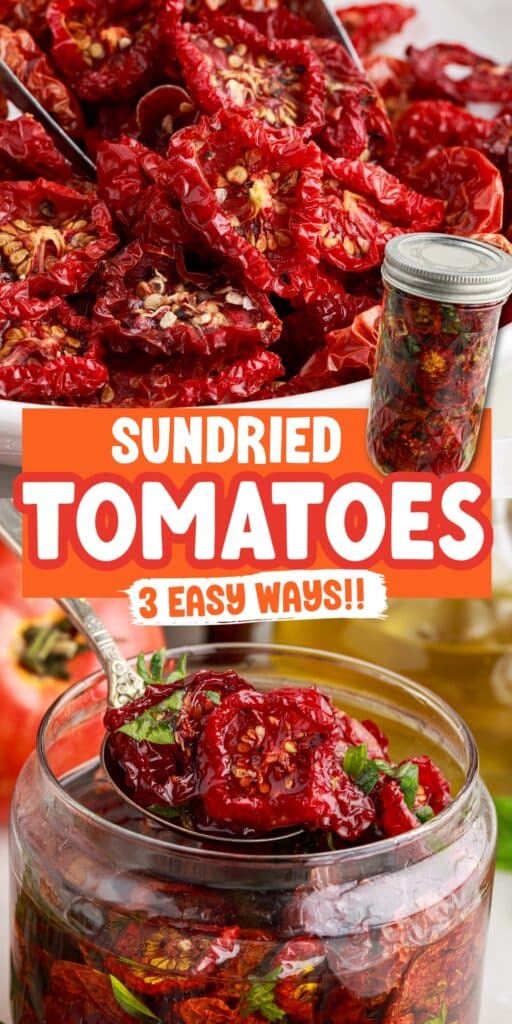 Pin collage of sundried tomatoes.